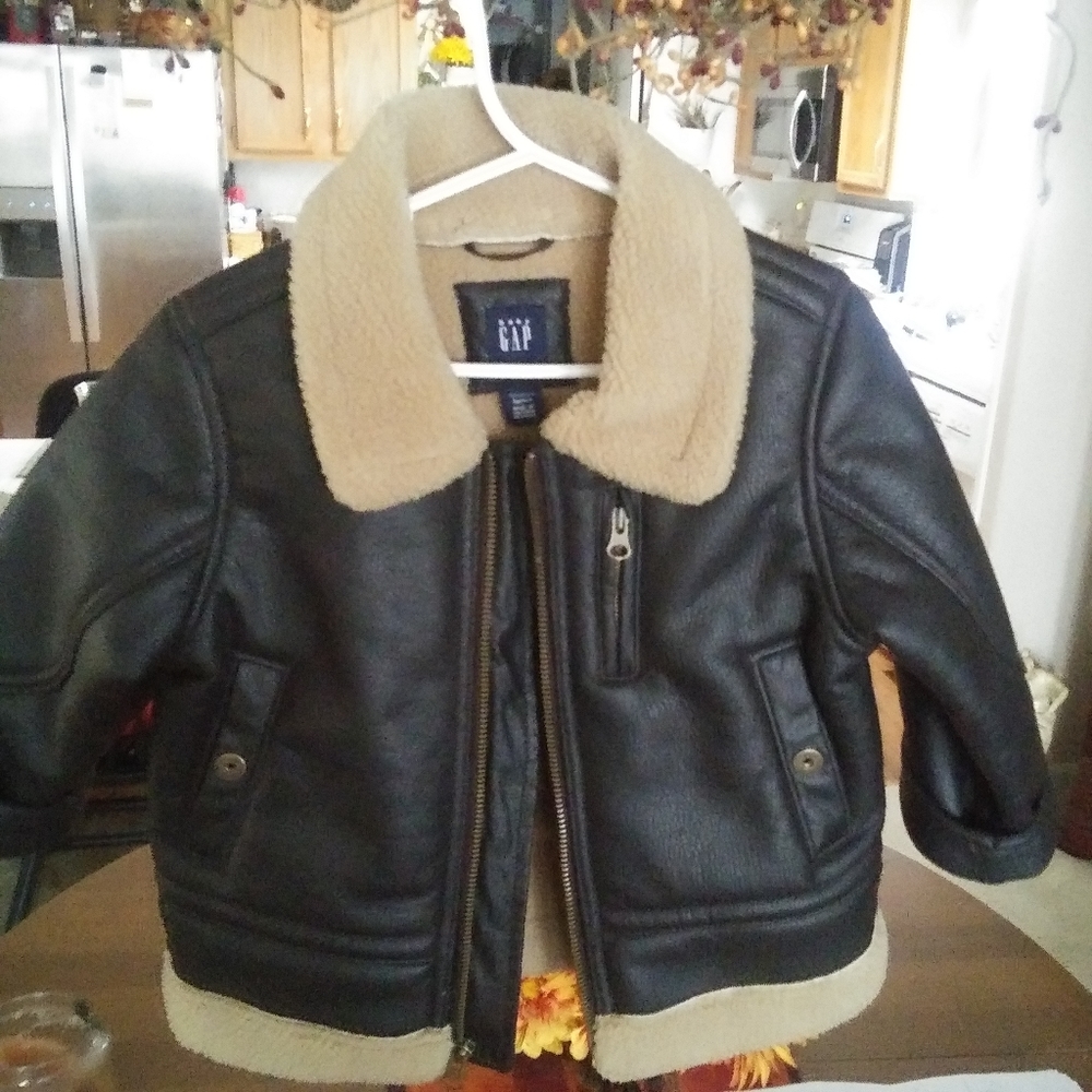 Children's Gap leather bomber jacket